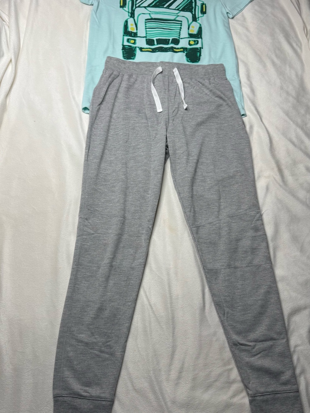 Gymboree Light Gray Kids Jogger Pants with White Drawstring